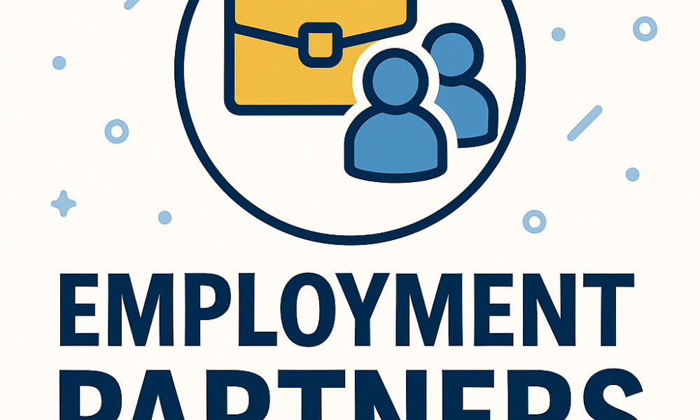 Employment partners icon showing 2 figures and a briefcase