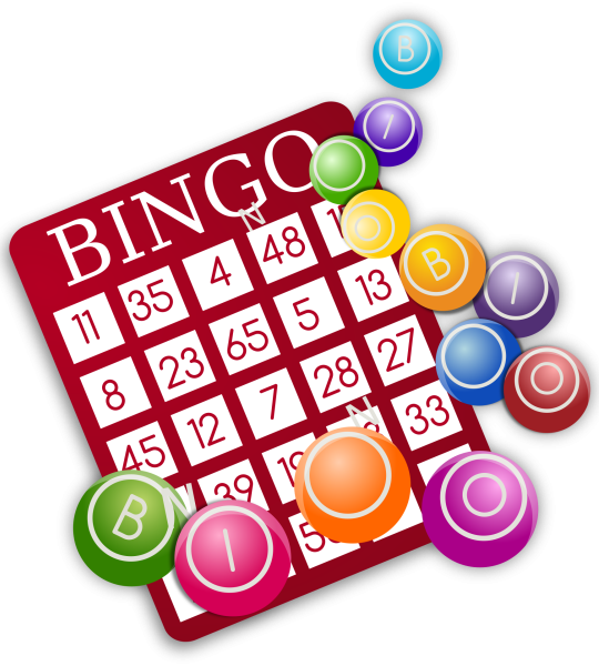 A bingo card and balls