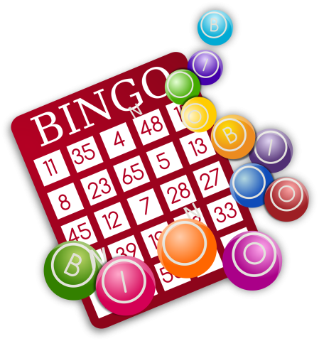 A bingo card and balls